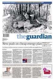 The Guardian Newspaper Front Page (UK) for 20 November 2012