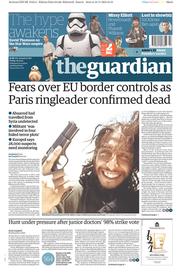The Guardian (UK) Newspaper Front Page for 20 November 2015