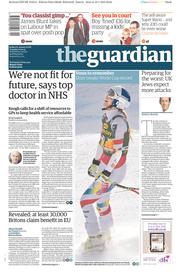 The Guardian (UK) Newspaper Front Page for 20 January 2015