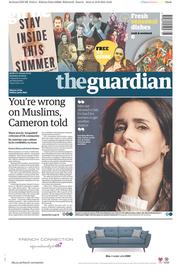 The Guardian Newspaper Front Page (UK) for 20 June 2015