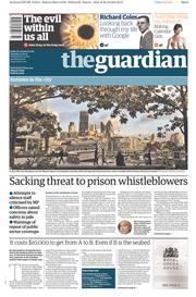 The Guardian Newspaper Front Page (UK) for 21 October 2014