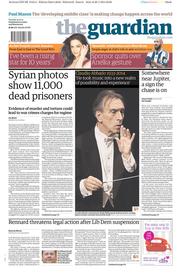 The Guardian Newspaper Front Page (UK) for 21 January 2014