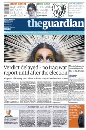 The Guardian (UK) Newspaper Front Page for 21 January 2015