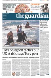 The Guardian (UK) Newspaper Front Page for 21 April 2015