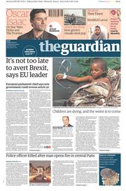 The Guardian (UK) Newspaper Front Page for 21 April 2017