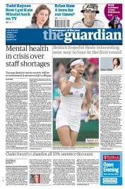 The Guardian (UK) Newspaper Front Page for 21 June 2011