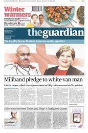 The Guardian Newspaper Front Page (UK) for 22 November 2014