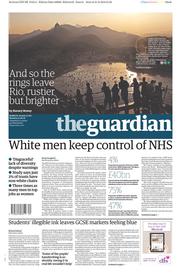 The Guardian (UK) Newspaper Front Page for 22 August 2016