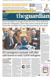 The Guardian Newspaper Front Page (UK) for 23 April 2015