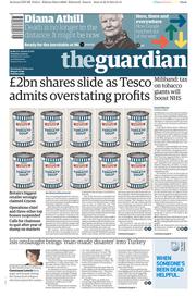 The Guardian Newspaper Front Page (UK) for 23 September 2014