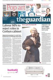 The Guardian (UK) Newspaper Front Page for 23 September 2016