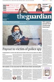 The Guardian (UK) Newspaper Front Page for 24 October 2014