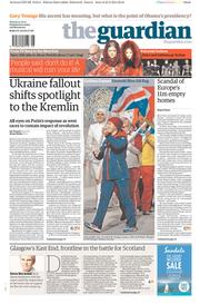 The Guardian Newspaper Front Page (UK) for 24 February 2014