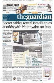 The Guardian Newspaper Front Page (UK) for 24 February 2015
