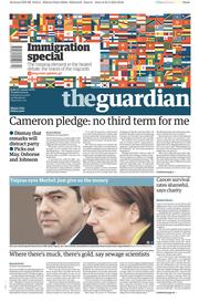 The Guardian (UK) Newspaper Front Page for 24 March 2015