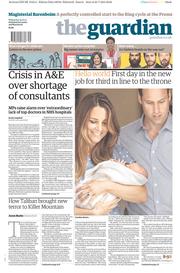 The Guardian Newspaper Front Page (UK) for 24 July 2013