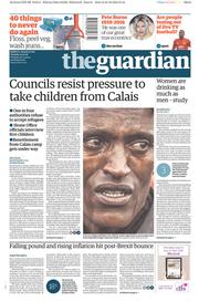 The Guardian (UK) Newspaper Front Page for 25 October 2016