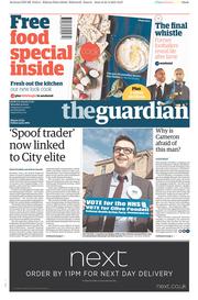 The Guardian (UK) Newspaper Front Page for 25 April 2015