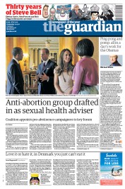 The Guardian (UK) Newspaper Front Page for 25 May 2011