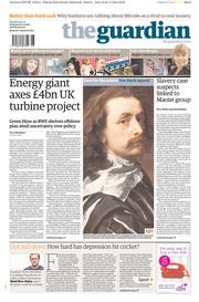 The Guardian Newspaper Front Page (UK) for 26 November 2013