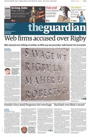The Guardian (UK) Newspaper Front Page for 26 November 2014