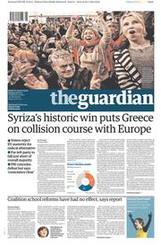 The Guardian Newspaper Front Page (UK) for 26 January 2015