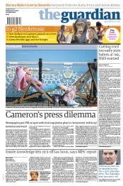 The Guardian Newspaper Front Page (UK) for 26 April 2013