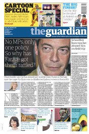 The Guardian Newspaper Front Page (UK) for 26 April 2014