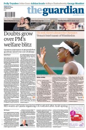 The Guardian (UK) Newspaper Front Page for 26 June 2012
