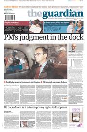 The Guardian Newspaper Front Page (UK) for 26 June 2014