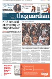 The Guardian (UK) Newspaper Front Page for 27 February 2017