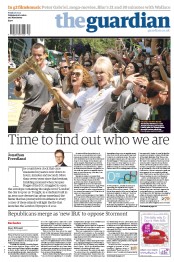 The Guardian Newspaper Front Page (UK) for 27 July 2012
