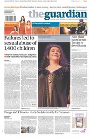 The Guardian Newspaper Front Page (UK) for 27 August 2014