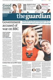 The Guardian (UK) Newspaper Front Page for 27 August 2015