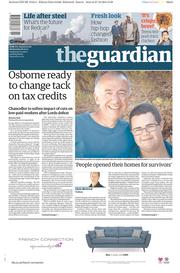 The Guardian (UK) Newspaper Front Page for 28 October 2015