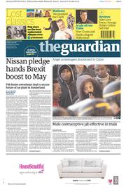 The Guardian (UK) Newspaper Front Page for 28 October 2016