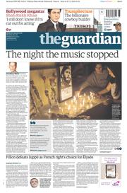 The Guardian (UK) Newspaper Front Page for 28 November 2016