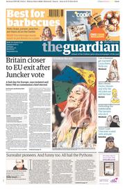 The Guardian Newspaper Front Page (UK) for 28 June 2014
