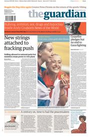 The Guardian Newspaper Front Page (UK) for 28 July 2014