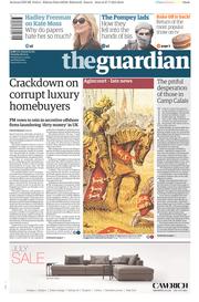 The Guardian Newspaper Front Page (UK) for 28 July 2015