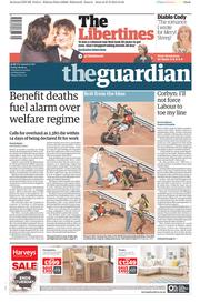 The Guardian Newspaper Front Page (UK) for 28 August 2015