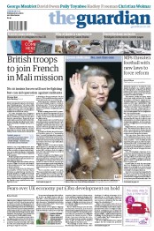 The Guardian (UK) Newspaper Front Page for 29 January 2013