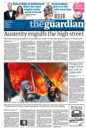 The Guardian Newspaper Front Page (UK) for 29 June 2011
