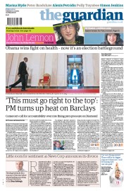 The Guardian (UK) Newspaper Front Page for 29 June 2012