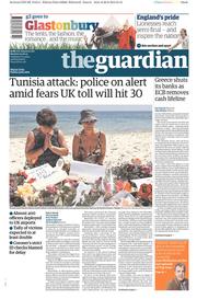 The Guardian (UK) Newspaper Front Page for 29 June 2015