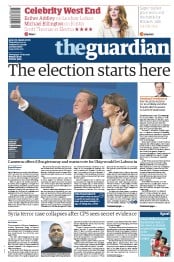 The Guardian Newspaper Front Page (UK) for 2 October 2014