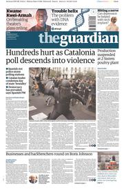 The Guardian (UK) Newspaper Front Page for 2 October 2017