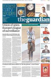 The Guardian Newspaper Front Page (UK) for 2 November 2013