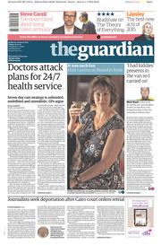 The Guardian (UK) Newspaper Front Page for 2 January 2015