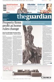 The Guardian (UK) Newspaper Front Page for 2 February 2015